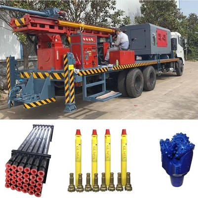Trapano Rig Borehole Truck Mounted Dth del pozzo d'acqua di Gl300at 6x4 con il compressore d'aria